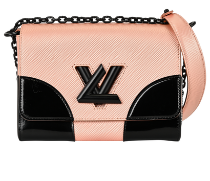 Twist MM, £1,400, Handbags, Black/Pink, Patent Leather, Front view